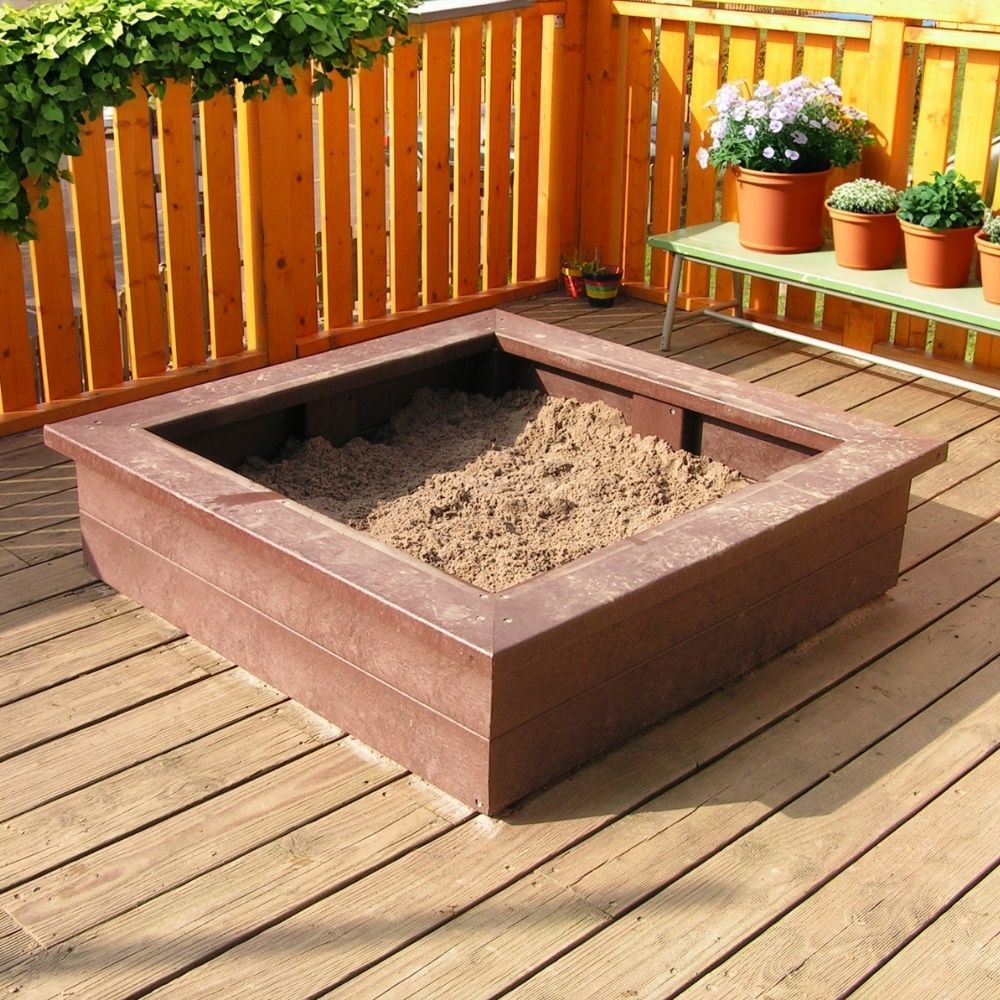 hanit® Sandkasten GOBI, 120 x 120 x 30m, braun